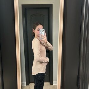 Aerie Cream Long Sleeve Henley Top